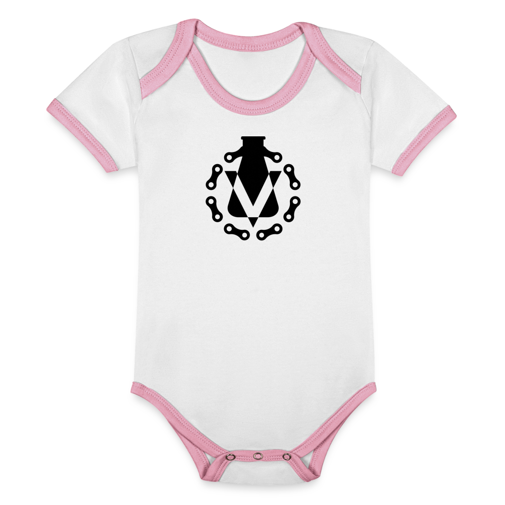Organic Baby Contrasting Bodysuit - white/rose