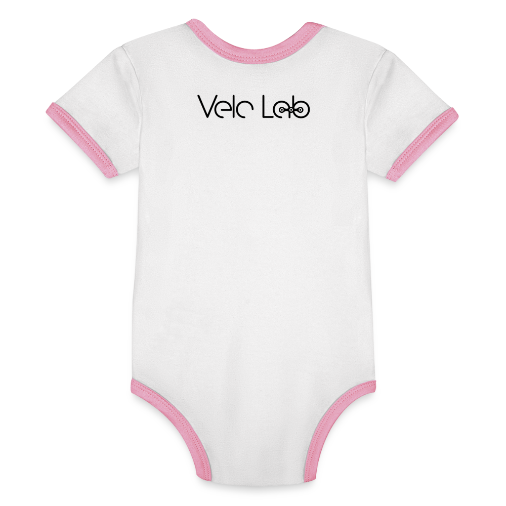 Organic Baby Contrasting Bodysuit - white/rose