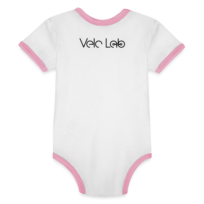 Organic Baby Contrasting Bodysuit - white/rose