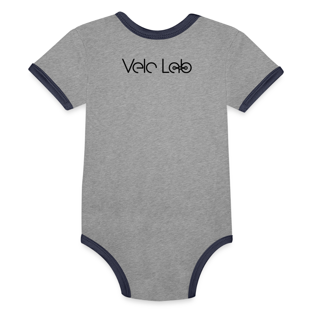 Organic Baby Contrasting Bodysuit - heather grey/navy