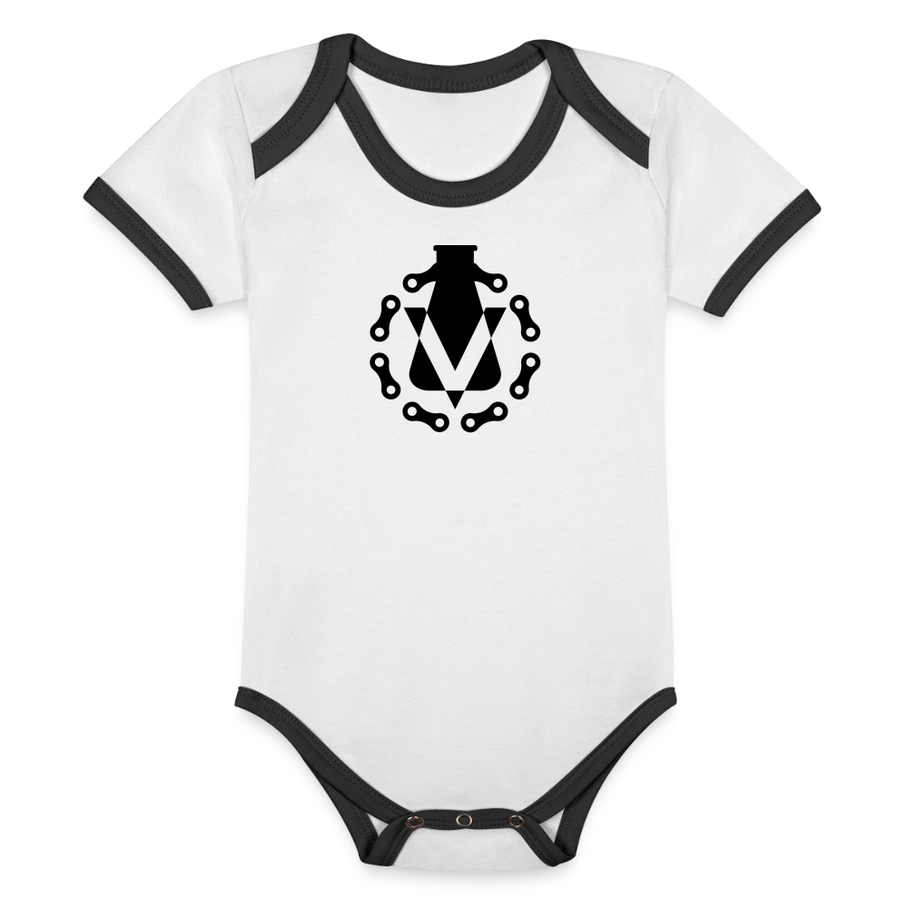 Organic Baby Contrasting Bodysuit - white/black