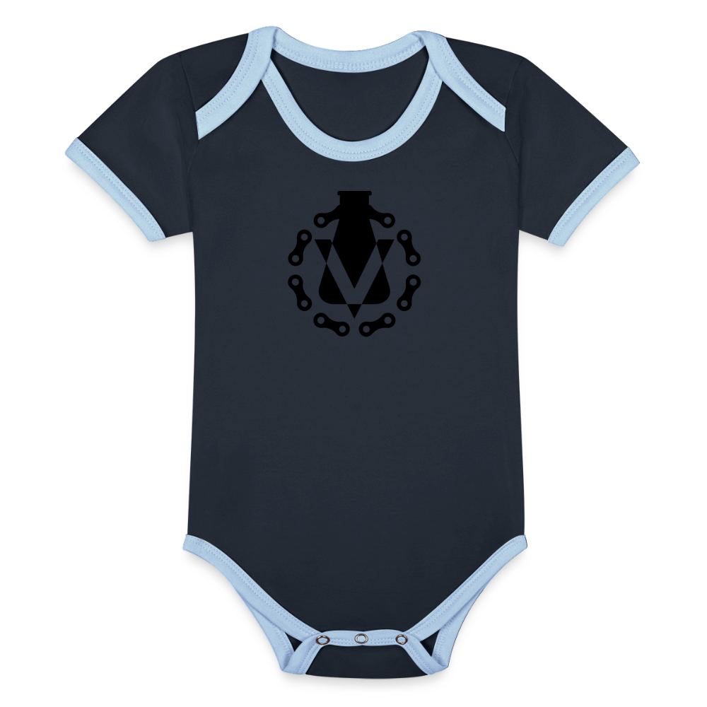 Organic Baby Contrasting Bodysuit - navy/sky