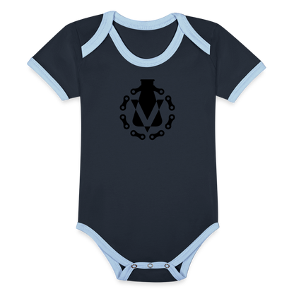 Organic Baby Contrasting Bodysuit - navy/sky