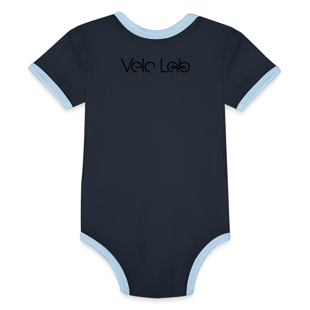 Organic Baby Contrasting Bodysuit - navy/sky