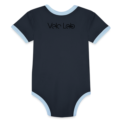 Organic Baby Contrasting Bodysuit - navy/sky