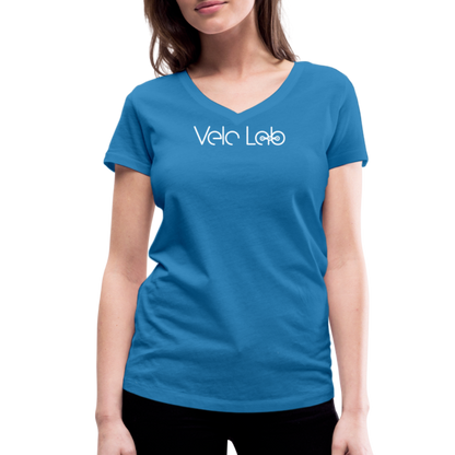 Women's Organic V-Neck T-Shirt by Stanley & Stella - peacock-blue