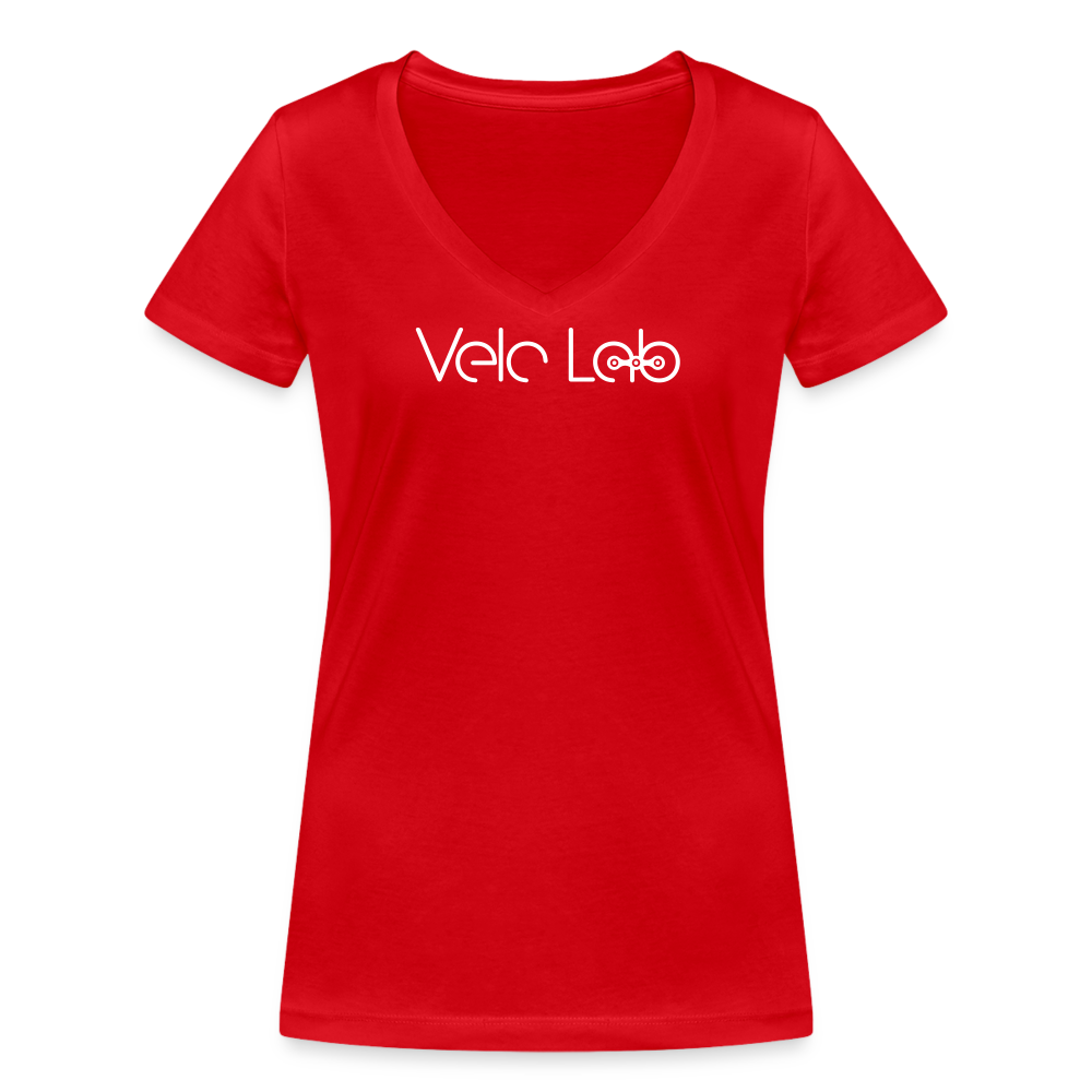 Women's Organic V-Neck T-Shirt by Stanley & Stella - red