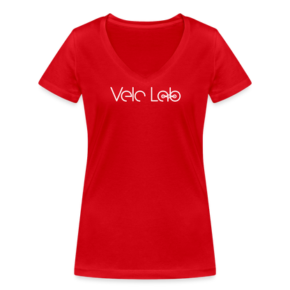 Women's Organic V-Neck T-Shirt by Stanley & Stella - red