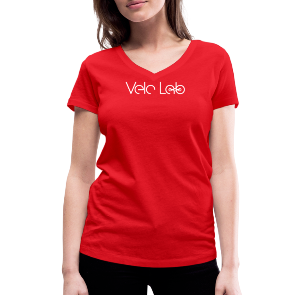 Women's Organic V-Neck T-Shirt by Stanley & Stella - red