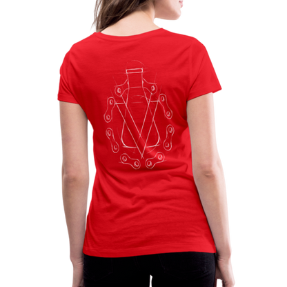 Women's Organic V-Neck T-Shirt by Stanley & Stella - red