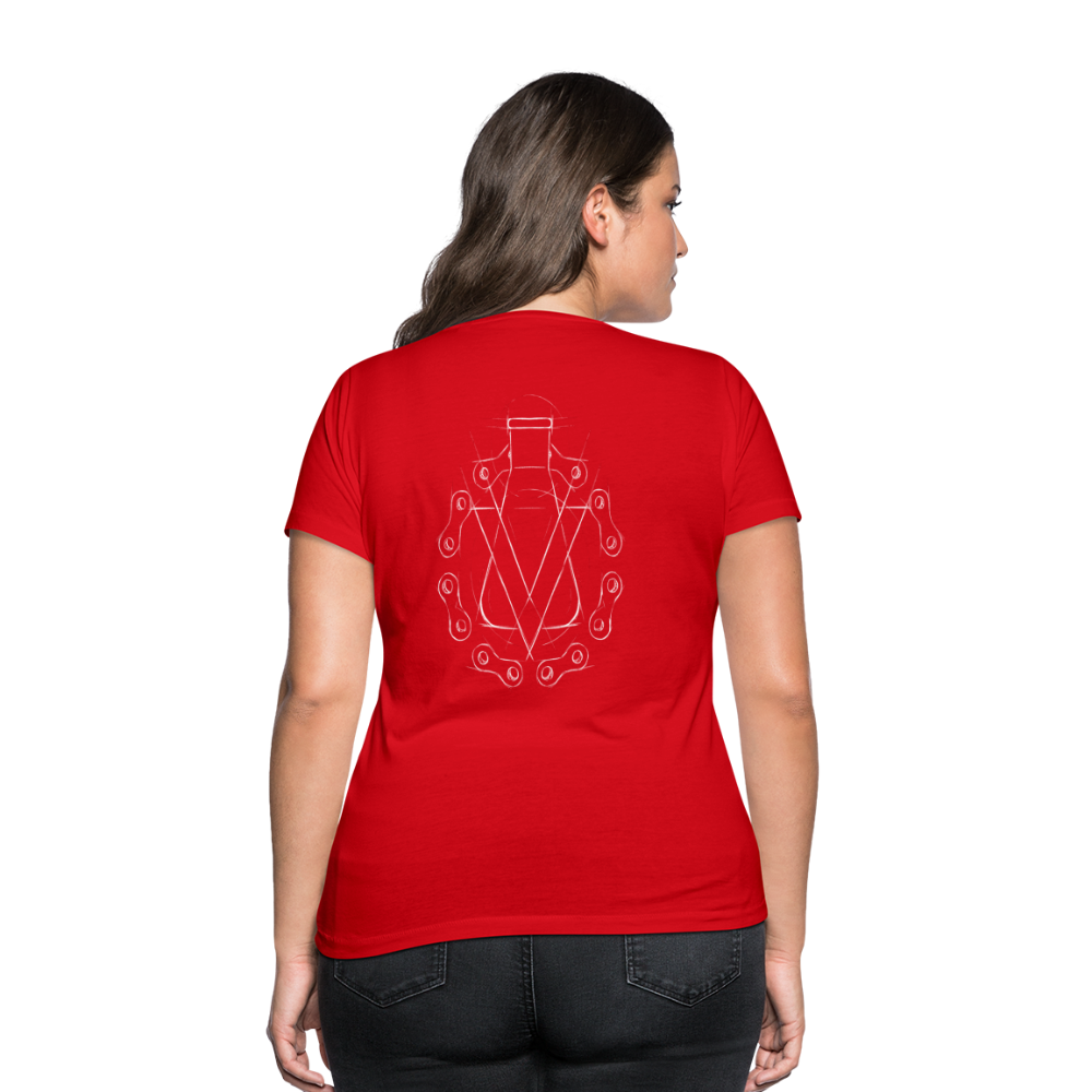 Women's Organic V-Neck T-Shirt by Stanley & Stella - red