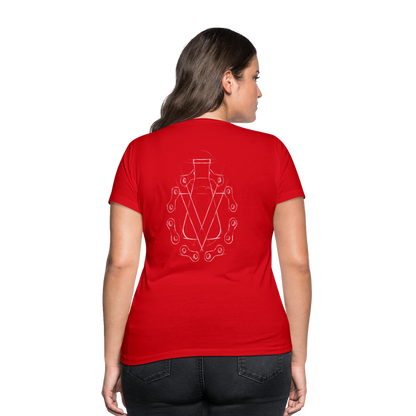 Women's Organic V-Neck T-Shirt by Stanley & Stella - red