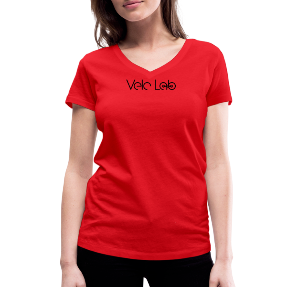 Women's Organic V-Neck T-Shirt by Stanley & Stella - red