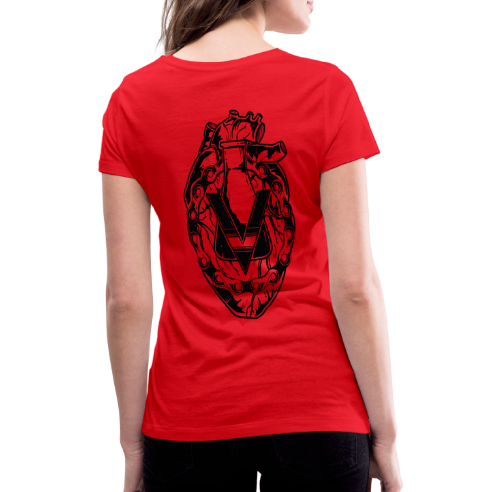 Women's Organic V-Neck T-Shirt by Stanley & Stella - red